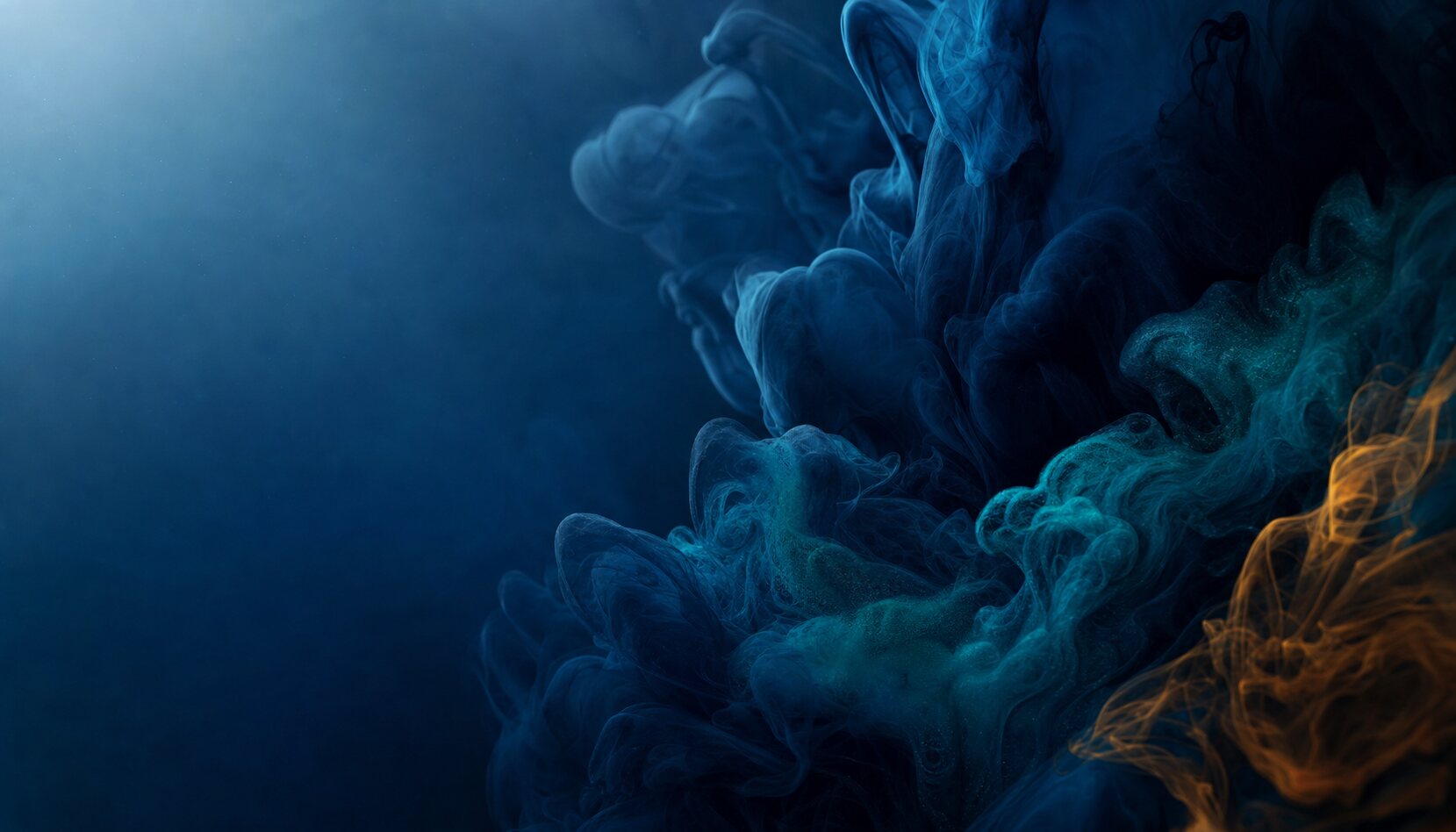 Deep navy textile dye dispersing in water